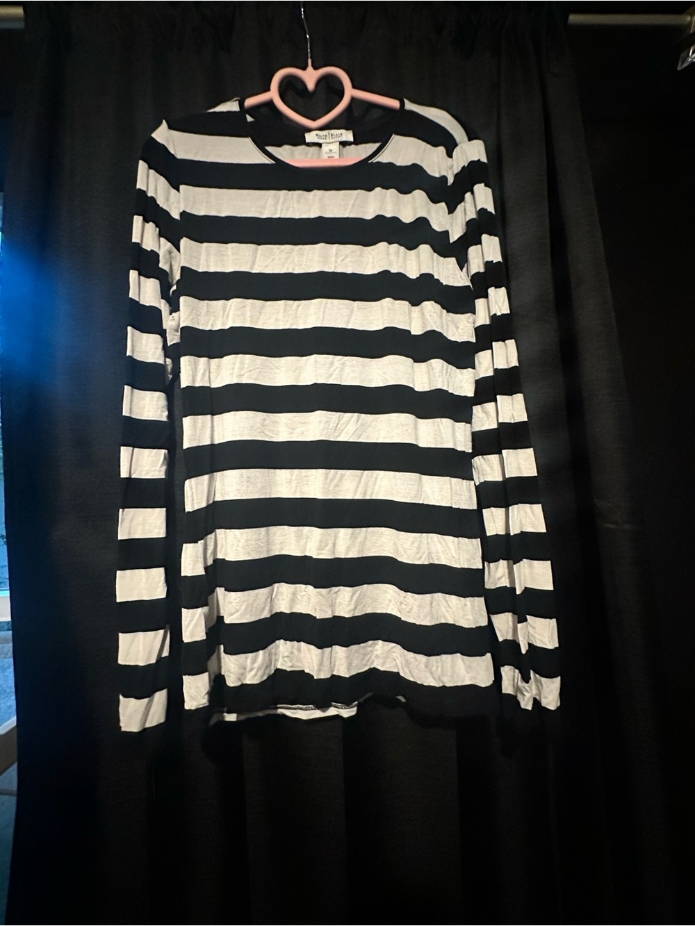 White House Black Market Black and White Striped Top